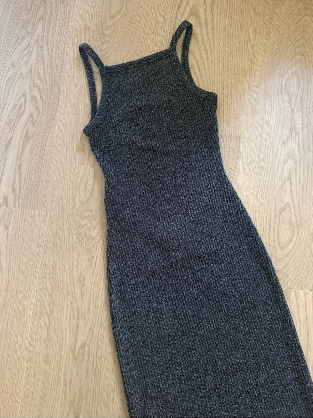 Aritzia Community Sleeveless Backless Knit Dress in Charcoal XXS